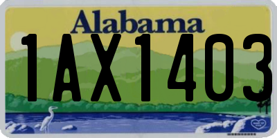 AL license plate 1AX1403