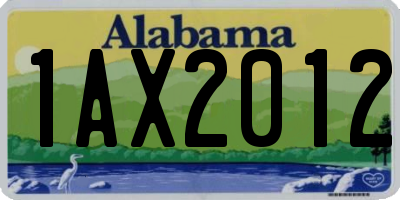 AL license plate 1AX2012