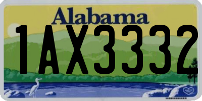 AL license plate 1AX3332