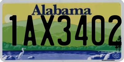 AL license plate 1AX3402