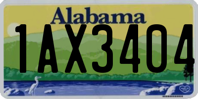 AL license plate 1AX3404
