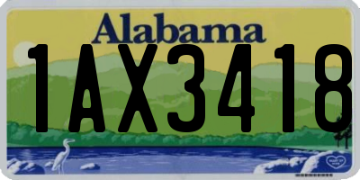 AL license plate 1AX3418
