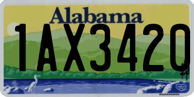 AL license plate 1AX3420