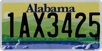AL license plate 1AX3425