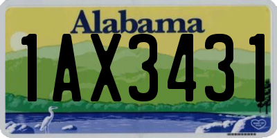 AL license plate 1AX3431