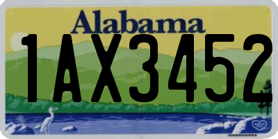 AL license plate 1AX3452