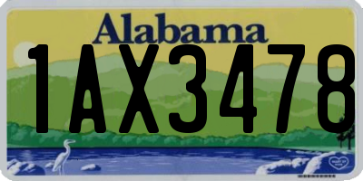 AL license plate 1AX3478
