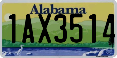 AL license plate 1AX3514