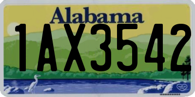 AL license plate 1AX3542
