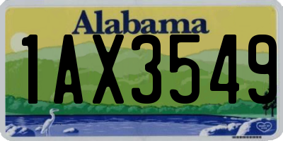 AL license plate 1AX3549