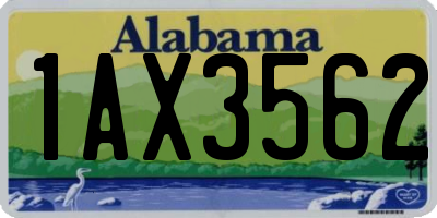 AL license plate 1AX3562
