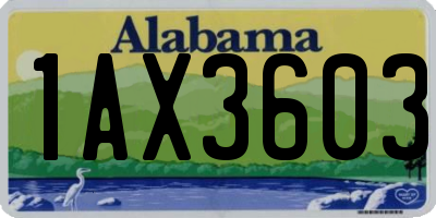 AL license plate 1AX3603