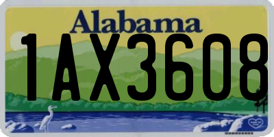 AL license plate 1AX3608