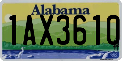 AL license plate 1AX3610