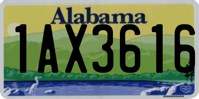 AL license plate 1AX3616