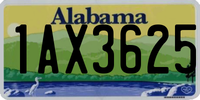 AL license plate 1AX3625