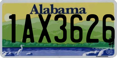 AL license plate 1AX3626