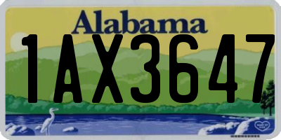 AL license plate 1AX3647