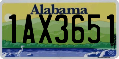 AL license plate 1AX3651