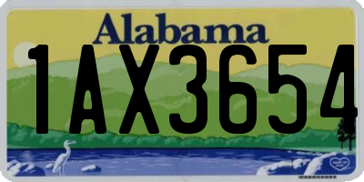 AL license plate 1AX3654
