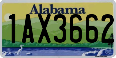 AL license plate 1AX3662