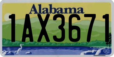 AL license plate 1AX3671