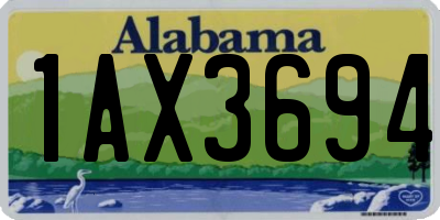 AL license plate 1AX3694