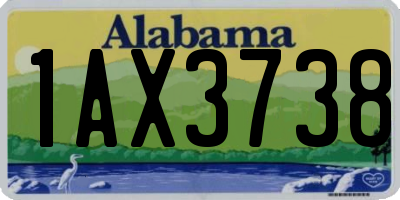 AL license plate 1AX3738