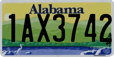 AL license plate 1AX3742