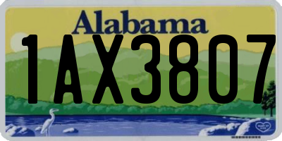 AL license plate 1AX3807