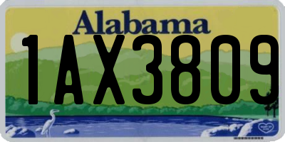 AL license plate 1AX3809