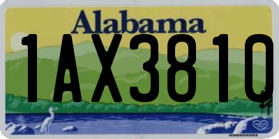 AL license plate 1AX3810