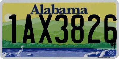 AL license plate 1AX3826