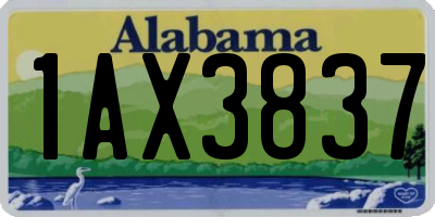 AL license plate 1AX3837