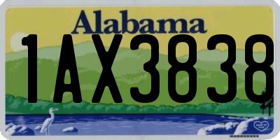 AL license plate 1AX3838