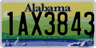 AL license plate 1AX3843