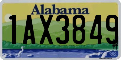 AL license plate 1AX3849