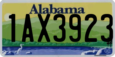 AL license plate 1AX3923