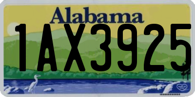 AL license plate 1AX3925