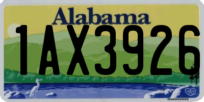 AL license plate 1AX3926