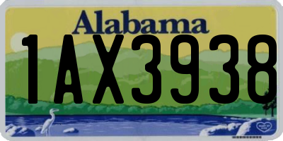 AL license plate 1AX3938
