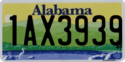 AL license plate 1AX3939