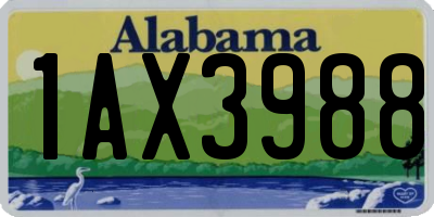 AL license plate 1AX3988