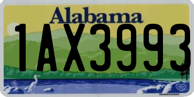 AL license plate 1AX3993