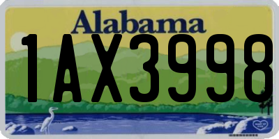 AL license plate 1AX3998
