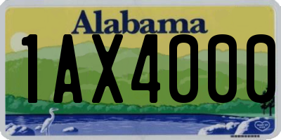 AL license plate 1AX4000