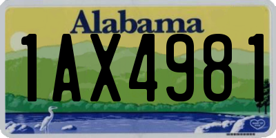 AL license plate 1AX4981