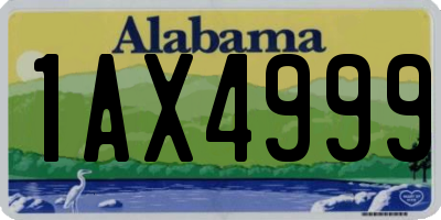 AL license plate 1AX4999