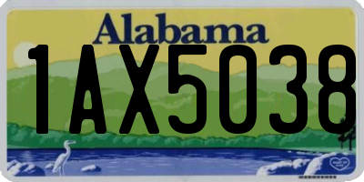 AL license plate 1AX5038