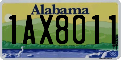 AL license plate 1AX8011